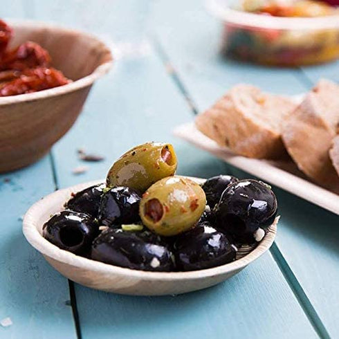 Naturally Chic Palm Leaf Plates - 4 Inch Round - Bamboo Like, Eco Friendly, Disposable, Compostable and Biodegradable Plates for Weddings, Parties and Events