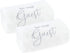 AuldHome Design Guest Towels (Set of 2); Be Our Guest Monogrammed Hand Towels, White with Gray Script