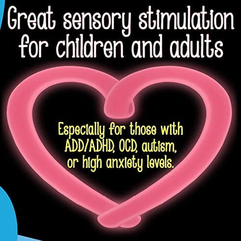 IMPRESA 5-Pack Glow in The Dark Original Monkey Noodle Stretchy String Fidget / Sensory Toys (BPA/Phthalate/Latex-Free) - Stretches from 10 Inches to 8 Feet!