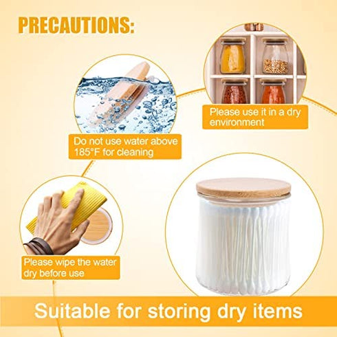 Jar Lids for Oui Yogurt Jars- 8 Pack Set Natural Bamboo Wood Oui Lids with Labels & Silicone Sealing Rings, Eco-friendly Yogurt Bottle Recycle Replacement Cap Glass Jar Canning Lids