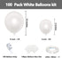 ZHIREPYU White Balloon Garland Arch Kit,100 Pack White Balloons 12inch 5inch,Matte White Latex Balloon Arch Kit for Baby Shower Birthday Wedding Graduation Party Decorations Supplies