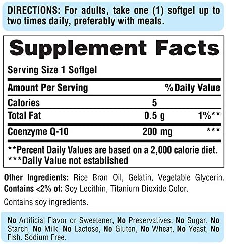 Q-Sorb CoQ10 200mg Supports Heart Health,120 Softgels by Puritan's Pride