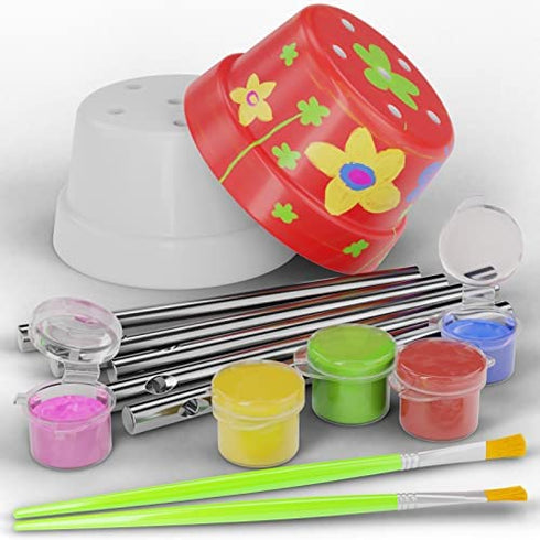 Wind Chime Making & Painting Kit - Arts and Crafts Gift for Girls & Boys Ages 4, 5, 6, 7, 8, 9, 10 -12 - Birthday & Christmas Gifts for Kids - Kid Art & Craft Kits - DIY Stuff for Girl Age 4-12