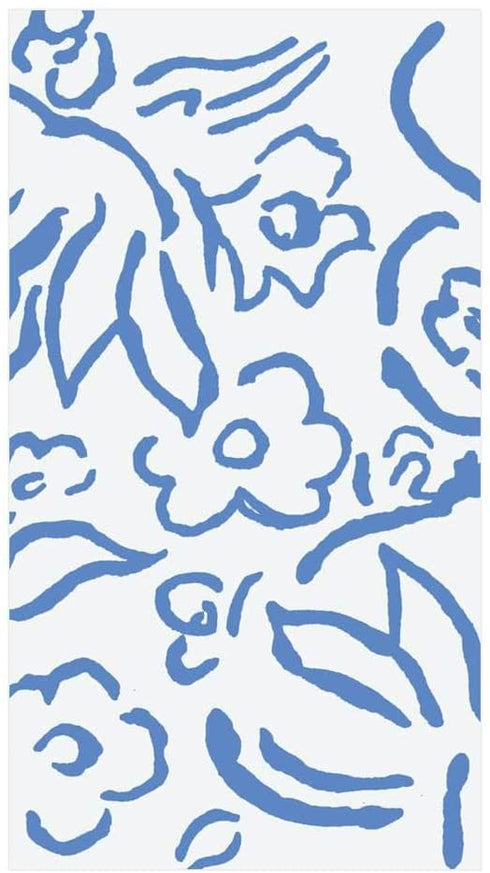 Caspari Matisse Paper Guest Towel Napkins in Blue - Two Packs of 15