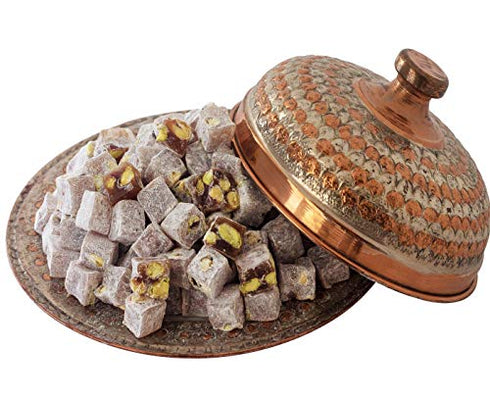 Cerez Pazari Turkish Delight Pistachio Candy Gourmet Premium Vegan Sweets Medium Gift Box 14.8oz | Sweet Luxury Traditional Confectionery Soft Candy Dessert Glucose Free Lokum (Loukoumi) | Apprx.42 Pcs