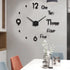 Biramba Frameless DIY Wall Clock,3D Surface Mirror Wall Clock Modern Design Large Mute Wall Watches Stickers for Living Room Bedroom Home Decorations (037Black)