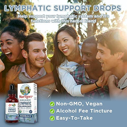Lymphatic Drainage | Lymphatic Support Drops | USDA Organic Lymphatic Cleanse with Echinacea & Elderberry for Immune Support | Antioxidant & Immune Defense | Vegan | Non-GMO | 30 Servings