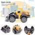 Childom Alloy Construction Engineering Vehicle Toys Set 12 Pack Stacker,Big Forklift,Heavy Duty Roller,Excavator,Heavy Transport Vehicle,Engineering Mixer Set for Kids Boys