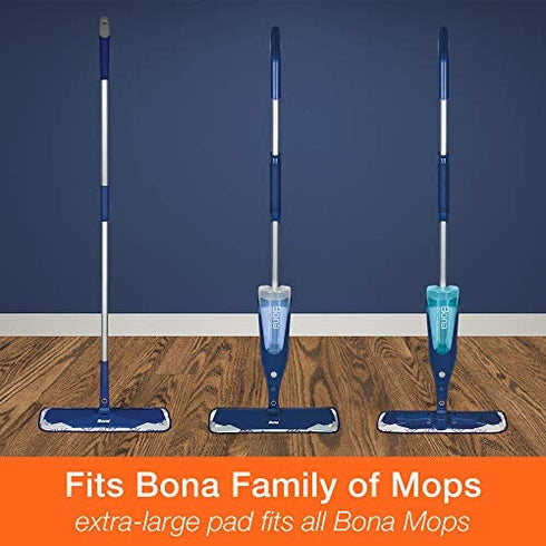 Bona Microfiber Cleaning Pad, for Hardwood and Hard-Surface Floors, fits Bona Family of Mops, 3 Pack