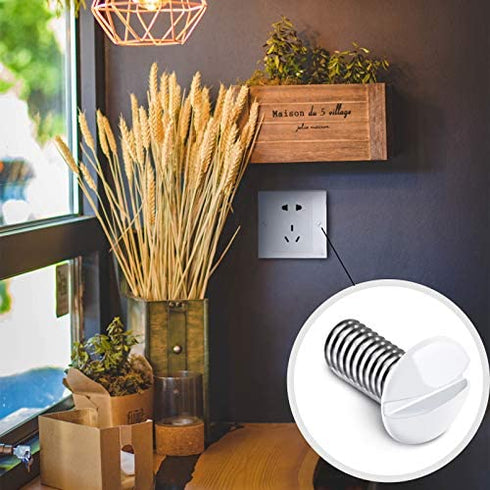 120 Pieces Wall Switch Plate White Screws 5/16 Inch Long 6-32 Thread Switch Cover Metal Panels Screws Oval Head Replacement Socket Screws Milling Slot Screws for Wall Light Switch Panels (White)