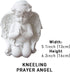 OwMell 6.3 Inch Kneeling Praying White Baby Cherubs/Angels Resin Garden Statue Figurine Indoor Outdoor Home Garden Decoration Wings Angel Statue Sculpture Memorial Statue