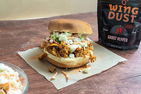 Kosmos Q Ghost Pepper Wing Dust - 5 Oz Bag for Hot Wings, Popcorn & More - Dry BBQ Wings Rub with Hot Ghost Pepper Spice (Ghost Pepper)