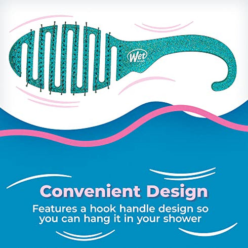 Wet Brush Hair Brush Shower Detangler - Green Glitter - Exclusive Ultra-soft IntelliFlex Bristles - Minimizes Pain And Protects Against Split Ends and Breakage - For Women, Men, Wet And Dry Hair