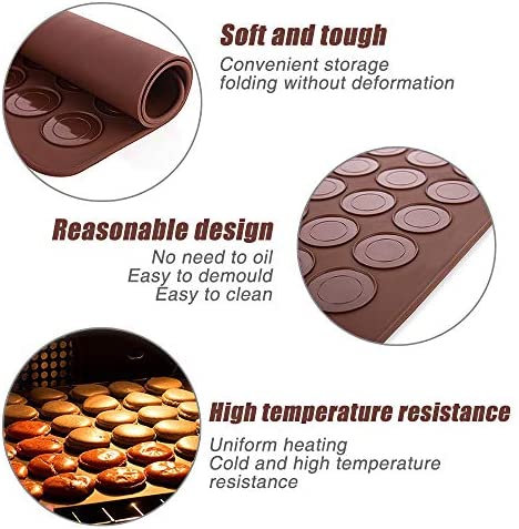 Macaron Silicone Baking Mat, Macaron Mat Almond muffin chocolate chip cookies 48 Capacity