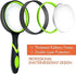 Leffis 2 Pack 10X Magnifying Glass for Seniors & Kids, Non-Slip Handheld Magnifier for Reading, 75mm Magnify Glasses Lens for Close Work, Science and Hobby Observation?Green and Orange