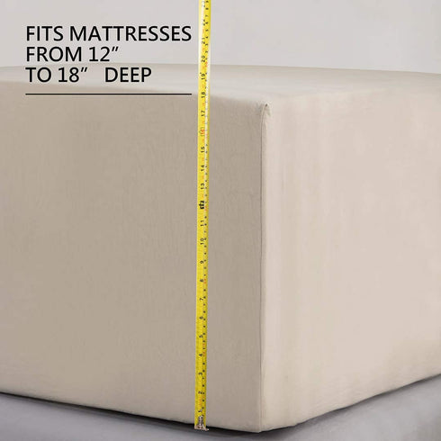 Full Size Sheets ,2400 Thread Count Soft Deep Pocket Microfiber Sheets, 4 Pieces Taupe Bedding Sheets & Pillowcases