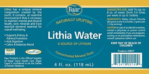 Baar Lithia Water, 4 fl. oz.
