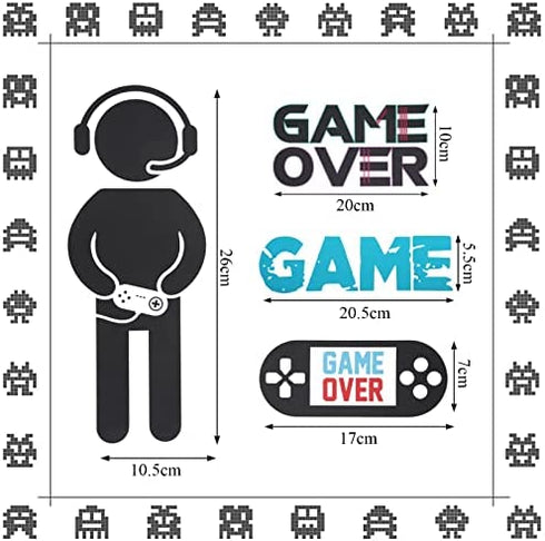 Gamer Room Decor Gaming Wall Decals Sticker Gamer Decals Boys Room Decals Video Game Decor Eat Sleep Game Wall Decal for Gamer Bedroom Playroom Decorations (Chic Style)
