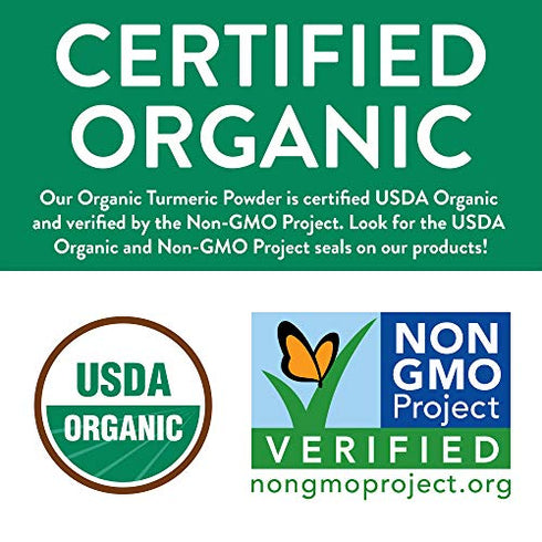 Organic Turmeric Root Powder w/ Curcumin | Lab Tested for Purity | 100% Raw from India | 8oz/226g Resealable Kraft Bag | by FGO