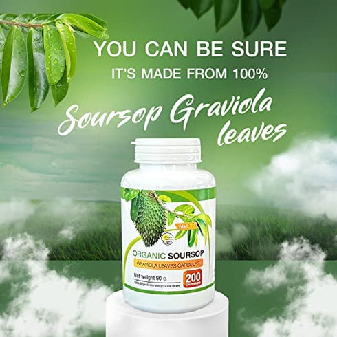 NalLife Organic Soursop Graviola Leaves 200 Capsules