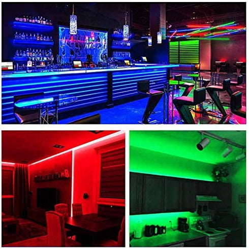 DAYBETTER Led Lights 30ft, Led Strip Lights with Remote and Power Supply Flexible, RGB Color Changing Led Lights for Bedroom Kitchen Home Party