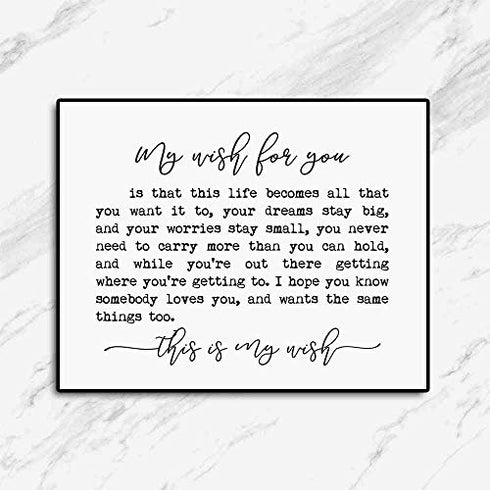 My Wish for You Sign, Farmhouse Sign, for Kids, Nursery Quotes, My Wish Quote, Inspirational Wall Art, Fine Art Print, 8 x 10 Inches Unframed (8X10 INCH)