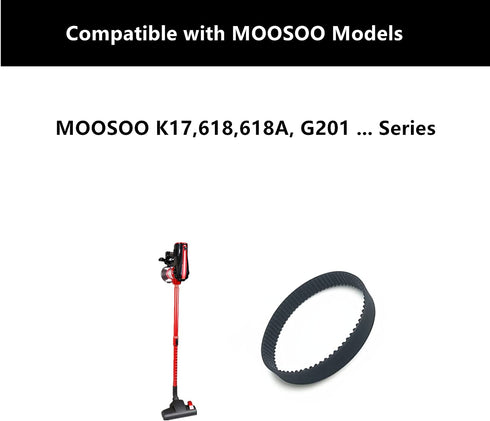 MFLAMO Replacement Belt Compatible for MOOSOO K17, 618A, G201 Cordless Vacuum Cleaner (2 Belt