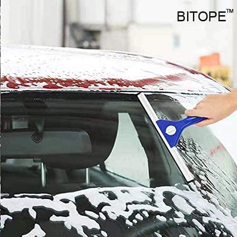 BITOPE 59" Long-Handled Window Squeegee with 3 Replaceable Water Squeegee Blades(8",10",12"), Removable Extension Pole Window Cleaner Squeegee for Shower Glass Door, Car Window, Window, Tile(Blue)