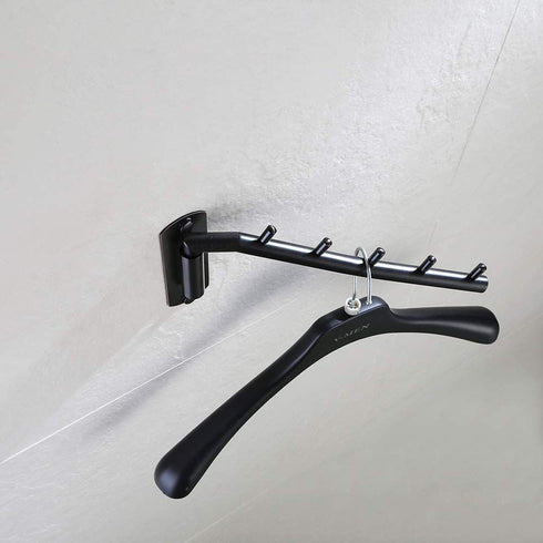 JQK Folding Clothes Hanger Rack, Stainless Steel Swing Arm Hook Holder, Clothing Hanging System Drying Closet Storage Organizer Oil Rubbed Bronze Wall Mount, SHR100-ORB