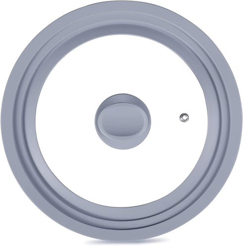 Universal Lid for Pots and Pans,Heat-Resistant Tempered Glass Frying Pan Lids One Size Fits All, Diameter Cookware Dishwasher Safe, Grey 3 In 1 Work Bakeware Silicone Pans Lids(7.9œ 8.7? 9.5œ, Grey)
