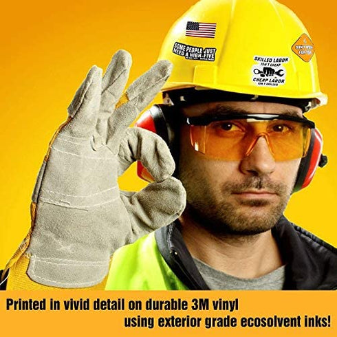 50 Pack GregCo Hard Hat Stickers, Tool Box Decals, Adult Funny Stickers, Welding Helmet Sticker Pack, Military, Union Patriotic, Humerous Decals