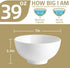 SWEEJAR 39 Ounce Serving Bowls for Salad Pasta Side Dish, 7 inch Ceramic Bowl Set for Family Daily Use, Stackable Bowls for Kitchen, Set of 4 (White)