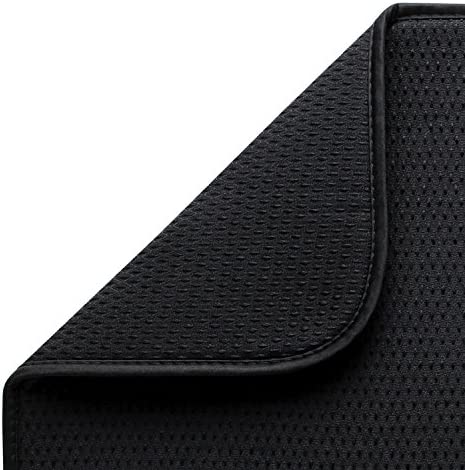 Envision Home Absorbent, Reversible Microfiber Dish Drying Mat for Kitchen, 16 Inch x 18 Inch, Black