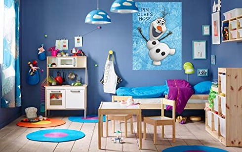 Eazyco Froze Party Supplies, Pin The Nose on Olaf, Froze Party Games, Large Poster 24PCS Nose Stickers for Frozen Theme Birthday Baby Shower Party Favors Decorations