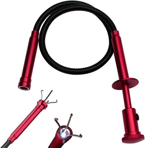 Stereotype four-claw magnetic gripping tool with LED light stainless steel spring can be fixed in different shapes without bounce 2 in 1 magnetic pickup (Directional four-jaw picker-03)