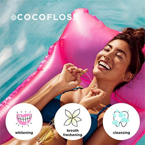 COCOFLOSS Coconut-Oil Infused Woven Dental Floss | Delicious Mint Single | Dentist-Designed | Vegan and Cruelty-Free | 2-Month Supply (32 Yds x 1 Unit)