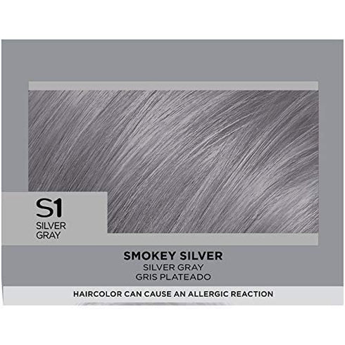 L'Oreal Paris Feria Multi-Faceted Shimmering Permanent Hair Color Hair Dye, S1 Smokey Silver
