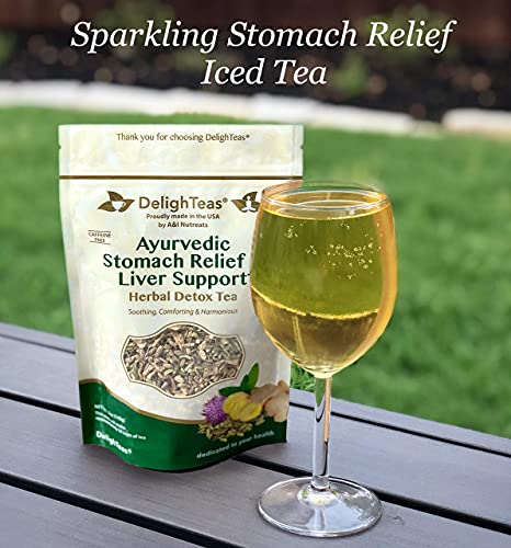 DelighTeas Detox tea | Stomach Relief & Liver Cleansing | USDA Organic Loose Leaf Milk Thistle Tea with Fennel, Ginger, Peppermint and Licorice | 50 Servings, 5 oz.