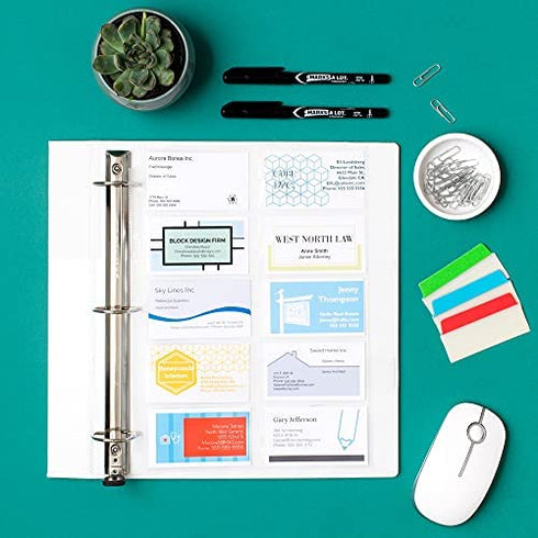 Avery(R) Clear Business Card Organizer Pages for 3 Ring Binders, 10 Per Pack, 3-Pack, Holds 600 Cards Total (78723)