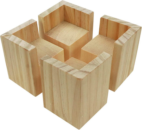 HONJIE Set of 4 Bed Risers Furniture Square Risers 2 Inches Wooden Solid Wood Original Color For DIY Painting Sofa Couch Chair Table Increase Legs
