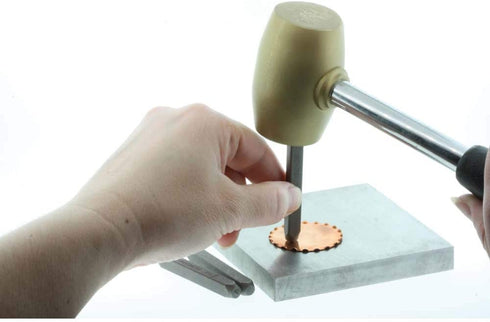 The Beadsmith Vintaj Steel Bench Block - Flat Anvil Jewelers Tool - Solid Metal Bench Block for Jewelry and Stamping - Protect Your Work Surface - 4 x 4 x 0.5 inches