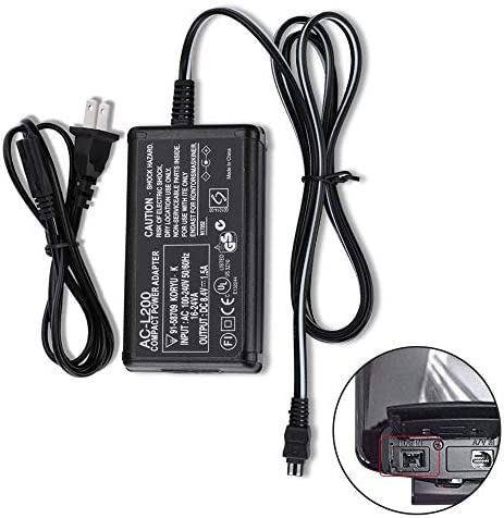 AC-L200 AC Power Adapter Charger for Sony Handycam DCR-SX40, DCR-SX41,DCR-SX44,DCR- SX45,DCR-SX60,DCR-SX63,DCR-SX65,SX83,SX85,DCR-SR42,DCR-SR45,DCR-SR46,DCR-SR47,DCR-SR68