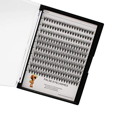 Bodermincer Large Tray 20D Cluster 0.07C,10 Lines,8-10-12-14mm Mixed,9-11-13-15mm Mixed, 10-12-14-16mm Mixed,Natural Long Individual Flare Lashes Cluster False Eyelashes (8-10-12-14mm Mixed)