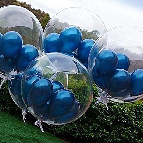 50 Packs BoBo Balloons 20 Inch Clear Balloons For Stuffing Led Light Up Bubble Balloons For Birthday, Wedding, Baby Shower, Bridal Shower Backyard Pool Outdoor Party Decorations