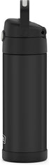 THERMOS FUNTAINER 16 Ounce Stainless Steel Vacuum Insulated Bottle with Wide Spout Lid, Black Matte