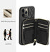 LAMEEKU Wallet Case Compatible with iPhone 12 Pro Max, Card Holder Case with Crossbody Strap Leather Handbag Case for Women Protective Case Compatible with iPhone 12 Pro Max 6.7''-Black