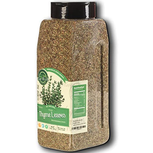 Eat Well Premium Foods - Thyme, Whole Leaves 9 Ounce, Dried Thyme Spice - Seasoning, Dried Thyme Leaf Tea