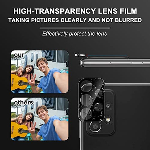 (6 Packs) Samsung Galaxy A53 5G Screen Protector (3 Packs) with 3 Packs Camera Lens Protector,HD Clear 9H Hardness Bubble Free Anti-scratch Tempered Glass for Galaxy A33 5G/A53 5G