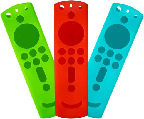 3 Pack Fire TV Remote Cover Firestick Remote Cover Case for Fire TV Stick 4K Protective Silicone Remote Case for Fire TV Cube/Fire TV 3rd Gen All-New 2nd Gen Alexa Voice Remote Control (Multicolor A)