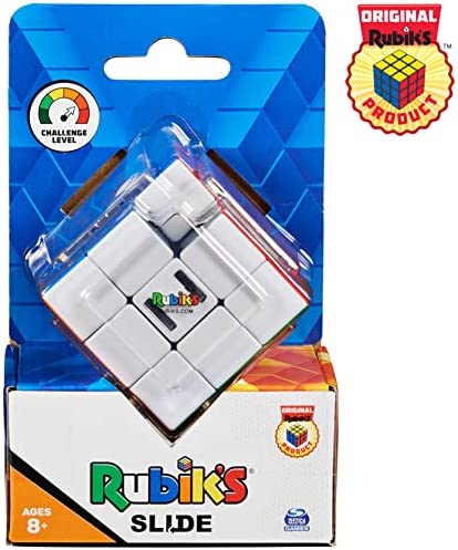 Rubik's Slide, New Advanced 3x3 Cube Classic Color-Matching Problem-Solving Brain Teaser Puzzle Retro Game Fidget Toy, for Adults & Kids Ages 8 and up